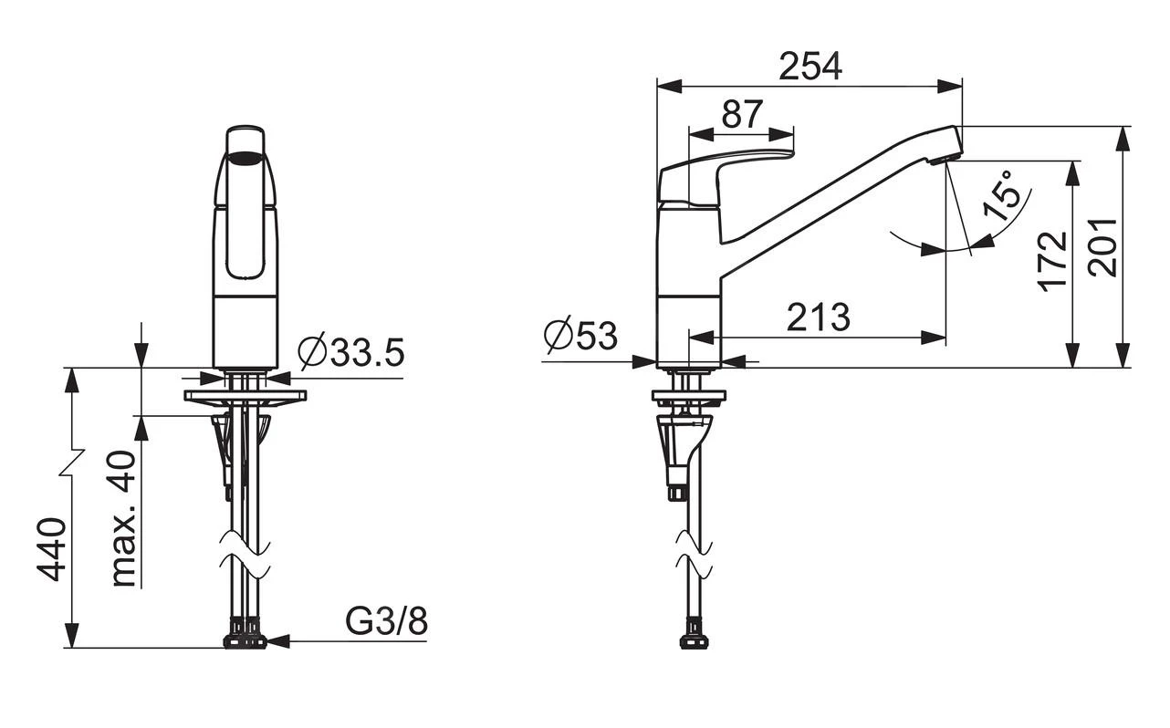 Hansa Pinto - Keukenkraan, Chroom 45082293 2 Hansa Pinto - Keukenkraan, Chroom 45082293 - Afbeelding 2