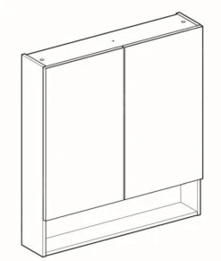 Geberit Selnova Square - Spiegelkast 850x788x175 Mm, 2 Deuren, Glanzend Wit 501.268.00.1 -Woonwinkel 85f0f336213e39a35460e0f9 1