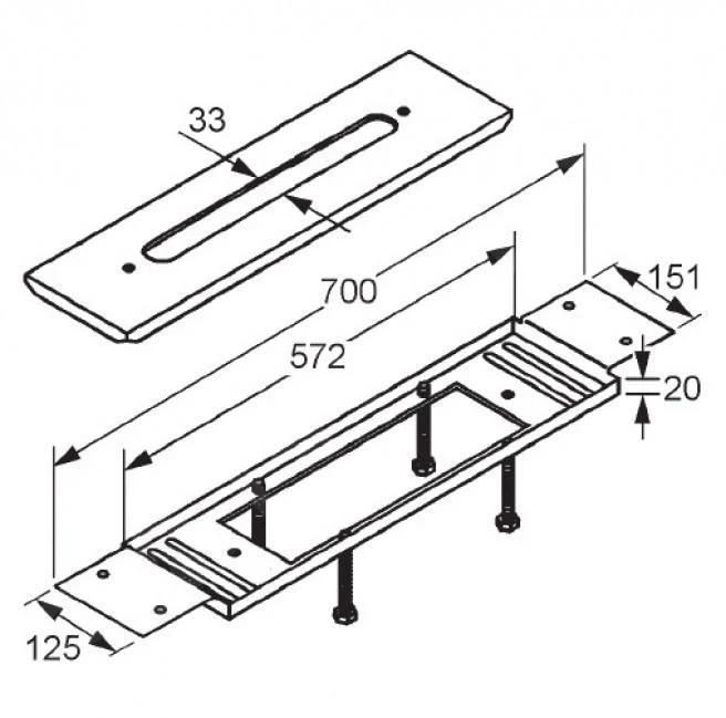 Kludi Toebehoren - Montageplaat Voor 4-gats Badkraan 7614846-00 2 Kludi Toebehoren - Montageplaat Voor 4-gats Badkraan 7614846-00 - Afbeelding 2