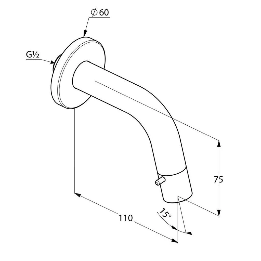 Kludi Bozz - Wand Tapkraan, Chroom 380170530 2 Kludi Bozz - Wand Tapkraan, Chroom 380170530 - Afbeelding 2