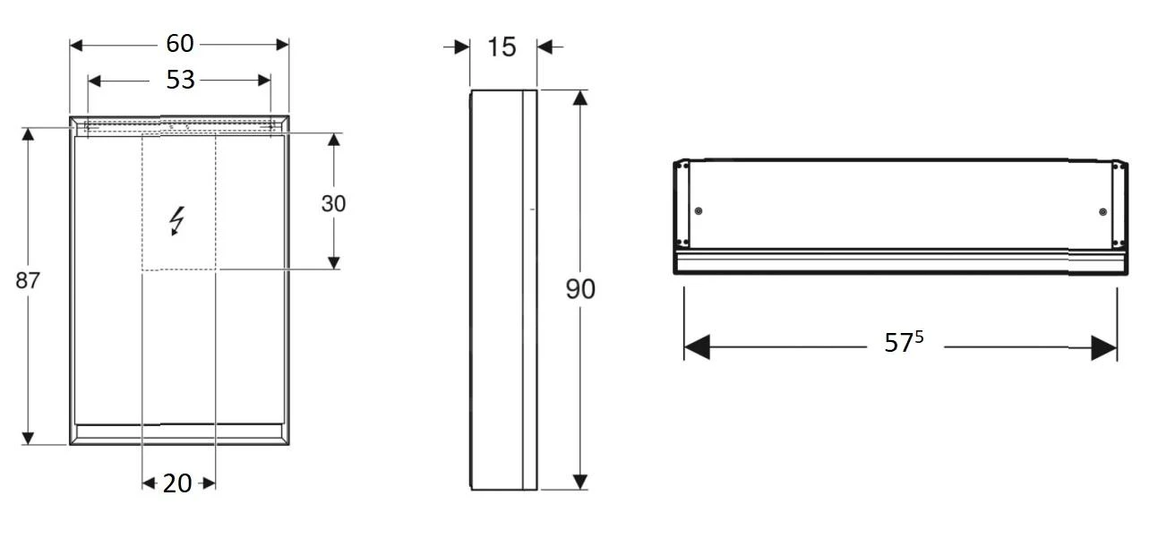 Geberit ONE - Spiegelkast Met LED-verlichting, 600x900x150 Mm, Scharnieren Rechts, Wit 505.811.00.2 2 Geberit ONE - Spiegelkast Met LED-verlichting, 600x900x150 Mm, Scharnieren Rechts, Wit 505.811.00.2 - Afbeelding 2