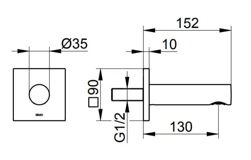 Keuco IXMO - Baduitloop, Geborsteld Zwart Chroom 59545130002 2 Keuco IXMO - Baduitloop, Geborsteld Zwart Chroom 59545130002 - Afbeelding 2