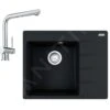 Franke Sets - Set G212, Fragraniet Spoelbak CNG 611-62 TL/2 En Keukenkraan Samoa, Onyx/chroom 114.0650.742