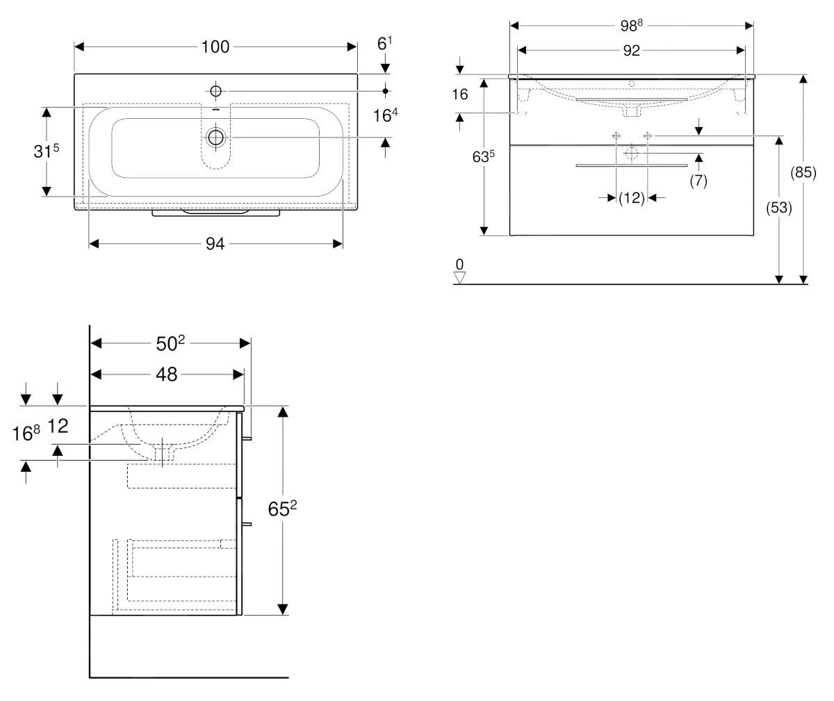 Geberit Selnova Square - Wastafelonderkast 635x988x480 Mm, Met Wastafel, 2 Laden, Glanzend Wit 501.244.00.1 2 Geberit Selnova Square - Wastafelonderkast 635x988x480 Mm, Met Wastafel, 2 Laden, Glanzend Wit 501.244.00.1 - Afbeelding 2