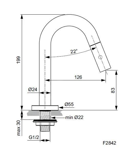 Ideal Standard IdealStream - Toiletkraan, Chroom F2842AA 2 Ideal Standard IdealStream - Toiletkraan, Chroom F2842AA - Afbeelding 2