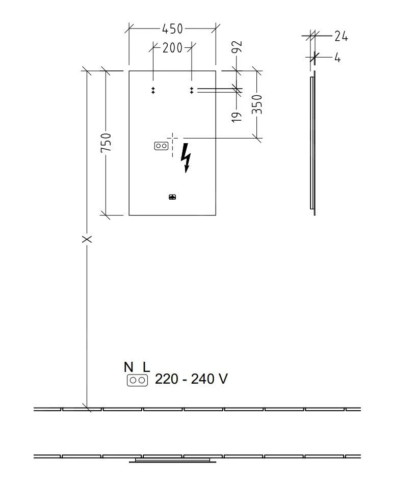 Villeroy & Boch More To See Lite - Spiegel Met LED-verlichting, 450x750x24 Mm A4594500 2 Villeroy & Boch More To See Lite - Spiegel Met LED-verlichting, 450x750x24 Mm A4594500 - Afbeelding 2