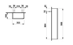 Laufen Lani - Kast 90x35 Cm, 1 Deur, Scharnieren Links, Glanzend Wit H4037111122611 -Woonwinkel 9750e27964fc0730b631c804