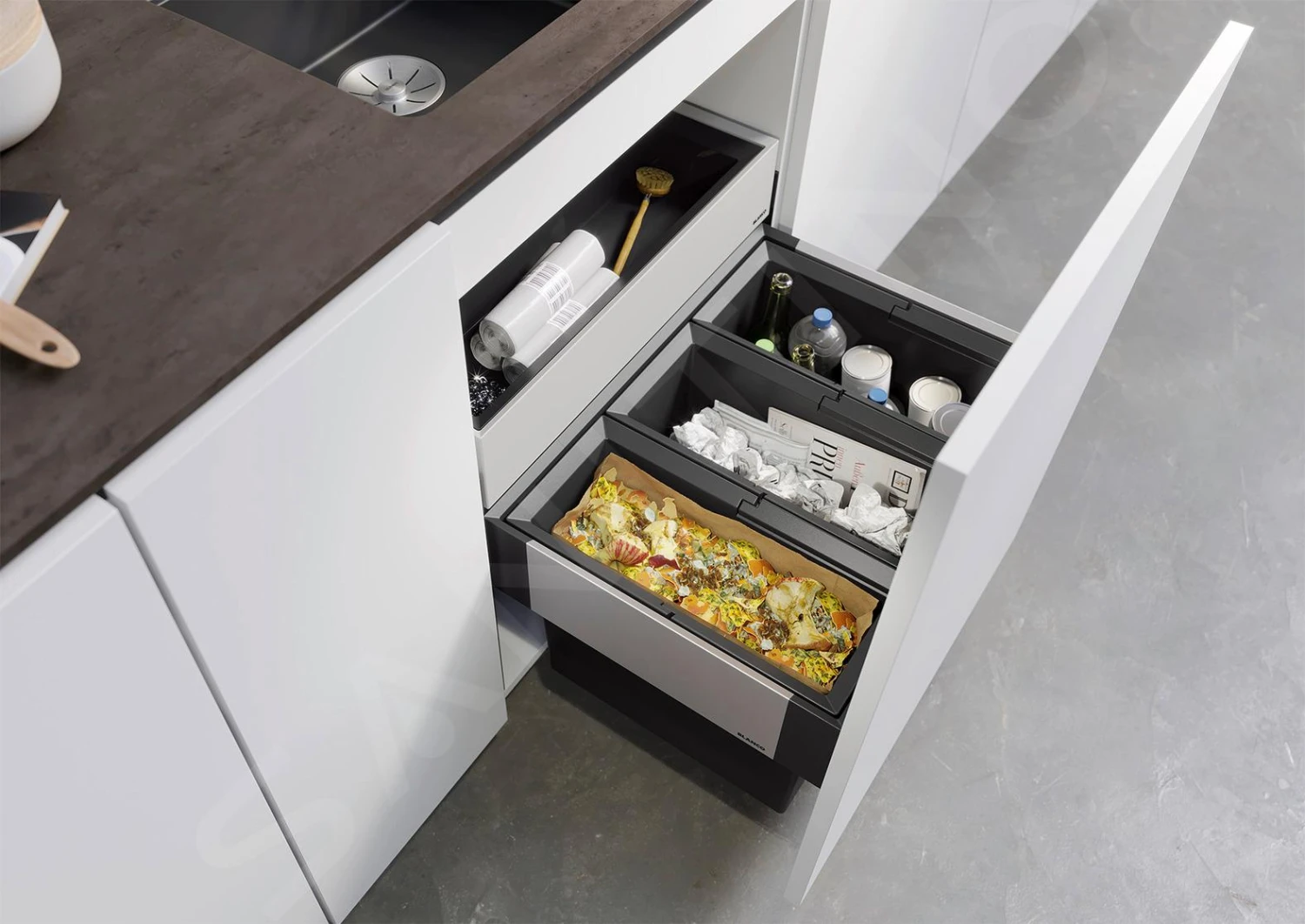 Blanco Select - Inbouw Afvalemmer, Met Scheidingswand, 45 L 526209 4 Blanco Select - Inbouw Afvalemmer, Met Scheidingswand, 45 L 526209 - Afbeelding 4