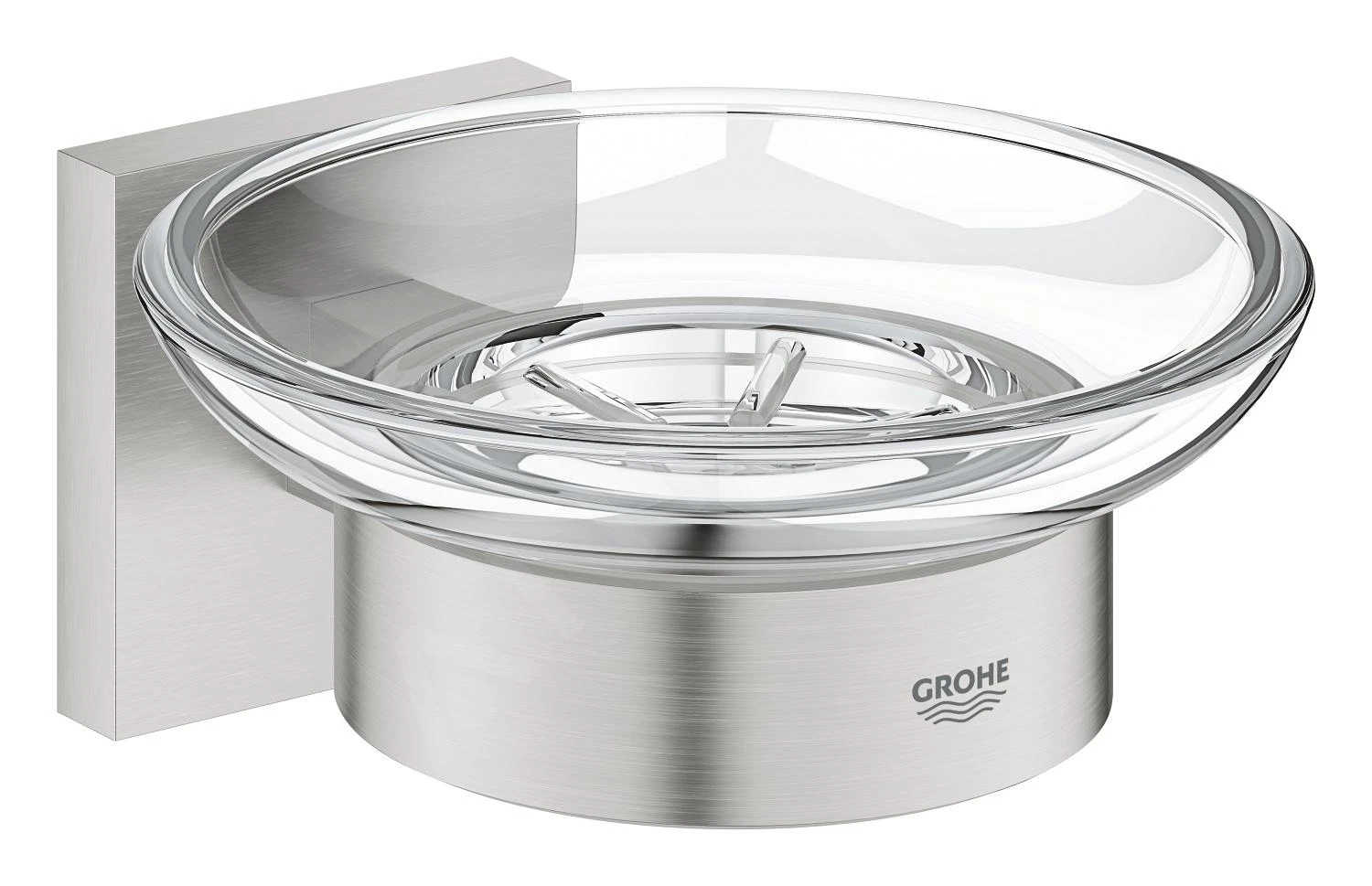 Grohe QuickFix Start Cube - Zeepschaal Met Houder, Glas/supersteel 41096DC0 1 Grohe QuickFix Start Cube - Zeepschaal Met Houder, Glas/supersteel 41096DC0