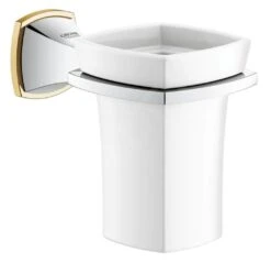 Grohe Grandera - Keramisch Glas Met Houder, Chroom/goud 40626IG0