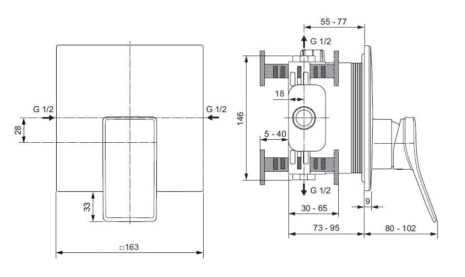 Ideal Standard Conca Tap - Inbouw Douchekraan, Silver Storm A7373GN 2 Ideal Standard Conca Tap - Inbouw Douchekraan, Silver Storm A7373GN - Afbeelding 2