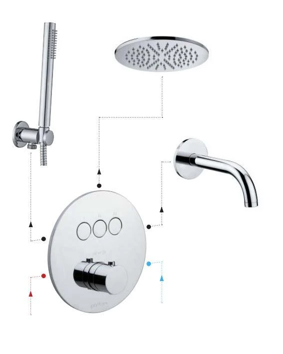 Paffoni Compact Box - Thermostatische Inbouwkraan, Voor 3 Uitgangen, Goud CPT019HG 3 Paffoni Compact Box - Thermostatische Inbouwkraan, Voor 3 Uitgangen, Goud CPT019HG - Afbeelding 3