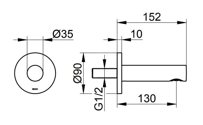 Keuco IXMO - Baduitloop, Geborsteld Zwart Chroom 59545130001 2 Keuco IXMO - Baduitloop, Geborsteld Zwart Chroom 59545130001 - Afbeelding 2