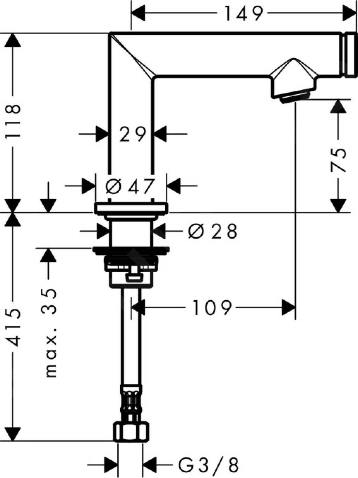Axor Uno - Select Fonteinkraan, Geborsteld Nikkel 45130820 2 Axor Uno - Select Fonteinkraan, Geborsteld Nikkel 45130820 - Afbeelding 2