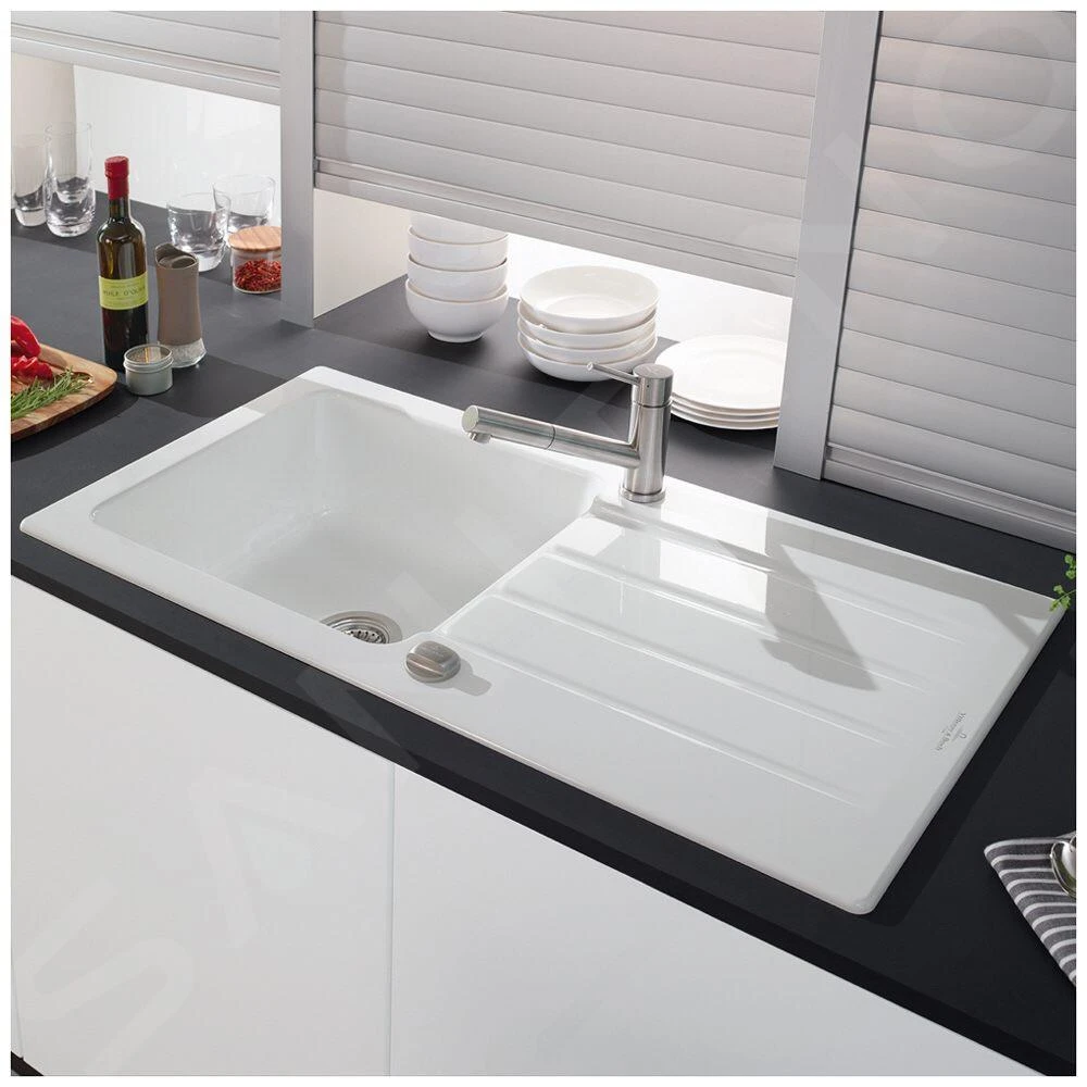 Villeroy & Boch Architectura - Keramische Spoelbak 860x510 Mm Incl. Afvoergarnituur, CeramicPlus, Alpine Wit 335002R1 4 Villeroy & Boch Architectura - Keramische Spoelbak 860x510 Mm Incl. Afvoergarnituur, CeramicPlus, Alpine Wit 335002R1 - Afbeelding 4