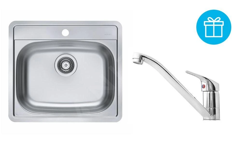 Alveus Sets - Set Spoelbak More 10, Keukenkraan Riviera + Cadeau, Chroom SETA738 1 Alveus Sets - Set Spoelbak More 10, Keukenkraan Riviera + Cadeau, Chroom SETA738