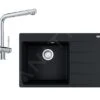 Franke Sets - Set G216, Fragraniet Spoelbak CNG 611-78 TL/2 En Keukenkraan Samoa, Onyx/chroom 114.0650.796