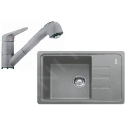 Franke Sets - Keukenset G118, Fragraniet Spoelbak BSG 611-62 + Kraan FC 9547.084, Steengrijs 114.0440.850