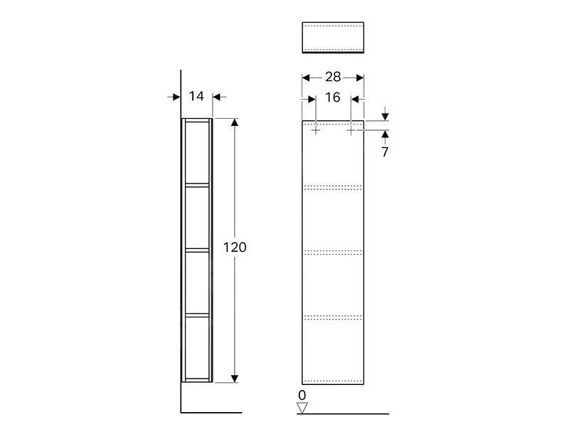 Geberit ICon - Rek Met Spiegel 280x1200x140 Mm, Eikenhout 841030000 2 Geberit ICon - Rek Met Spiegel 280x1200x140 Mm, Eikenhout 841030000 - Afbeelding 2