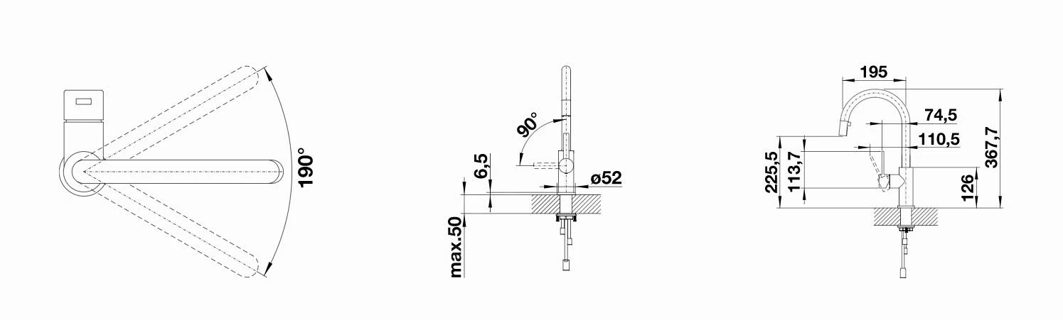 Blanco Candor S - Keukenkraan Met Uittrekbare Sproeikop, Geborsteld Rvs 523121 2 Blanco Candor S - Keukenkraan Met Uittrekbare Sproeikop, Geborsteld Rvs 523121 - Afbeelding 2