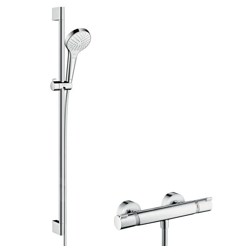 Hansgrohe Croma Select S - Doucheset Met Ecostat Thermostaat, 2jets, Chroom 27833400 1 Hansgrohe Croma Select S - Doucheset Met Ecostat Thermostaat, 2jets, Chroom 27833400