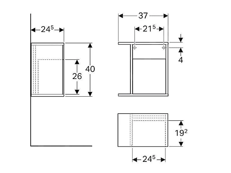 Geberit ICon - Fontein Onderbouw Zijkast 370x400x245 Mm, Eikehout 841139000 2 Geberit ICon - Fontein Onderbouw Zijkast 370x400x245 Mm, Eikehout 841139000 - Afbeelding 2