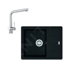 Franke Sets - Keukenset G95, Fragraniet Spoelbak BFG 611-62 En Keukenkraan Samoa, Mat Zwart/chroom 114.0675.660