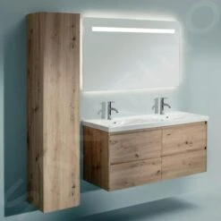 Laufen Lani - Hoge Kast 165x35 Cm, 1 Deur, Scharnieren Rechts, Eiken H4037221122671 -Woonwinkel e23c58a42e52b01b9bffed5b