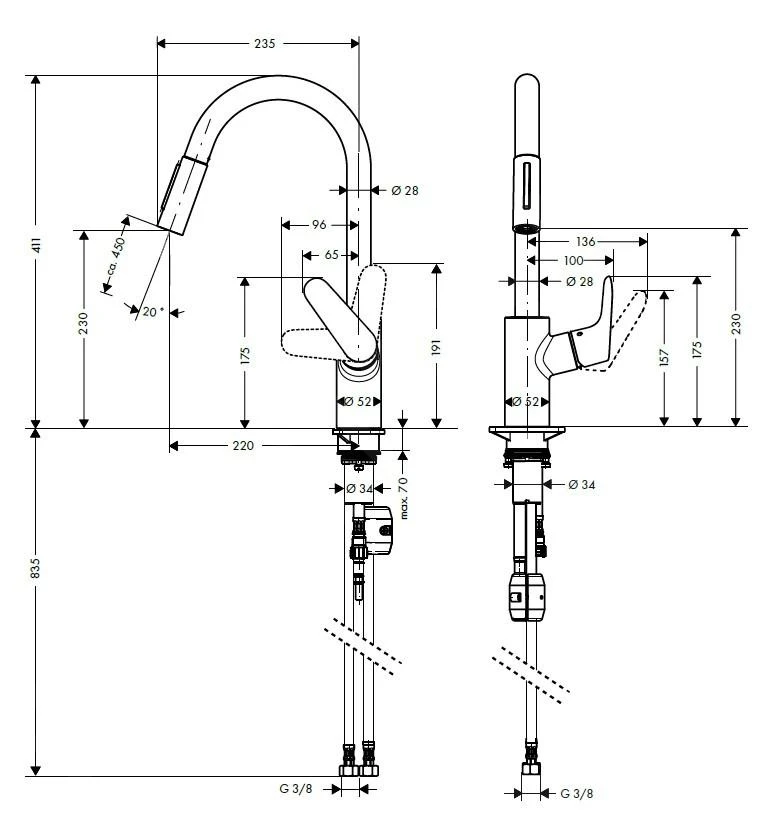 Hansgrohe Focus M41 - Keukenkraan Met Uittrekbare Vuistdouche, Chroom 31815000 2 Hansgrohe Focus M41 - Keukenkraan Met Uittrekbare Vuistdouche, Chroom 31815000 - Afbeelding 2