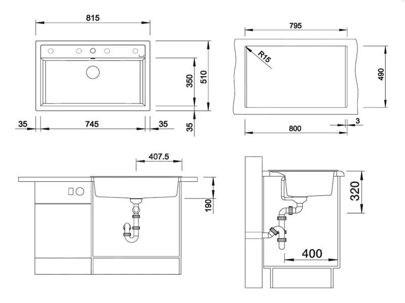 Blanco Dalago 8 - Silgranit Spoelbak, 815x510 Mm, Met Afvoerregeling, Aluminium 516630 2 Blanco Dalago 8 - Silgranit Spoelbak, 815x510 Mm, Met Afvoerregeling, Aluminium 516630 - Afbeelding 2