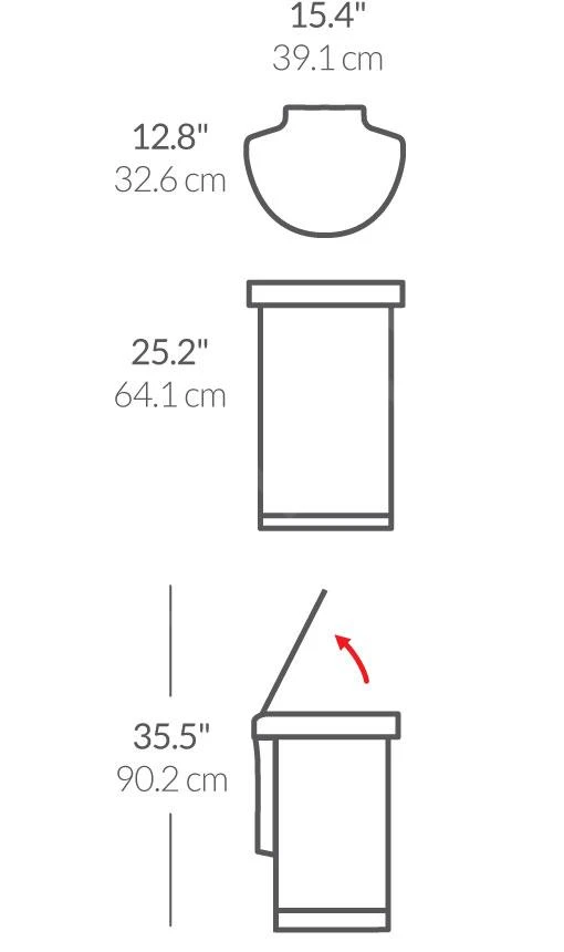 Simplehuman Afvalemmers - Afvalbak Met Sensor, 45 L, Gebrosteld Rvs ST2009 2 Simplehuman Afvalemmers - Afvalbak Met Sensor, 45 L, Gebrosteld Rvs ST2009 - Afbeelding 2