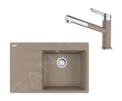 Franke Sets - Set G227, Fragraniet Spoelbak CNG 611-78 TL/7 En Keukenkraan FC 3055.424, Cashmere/chroom 114.0650.828