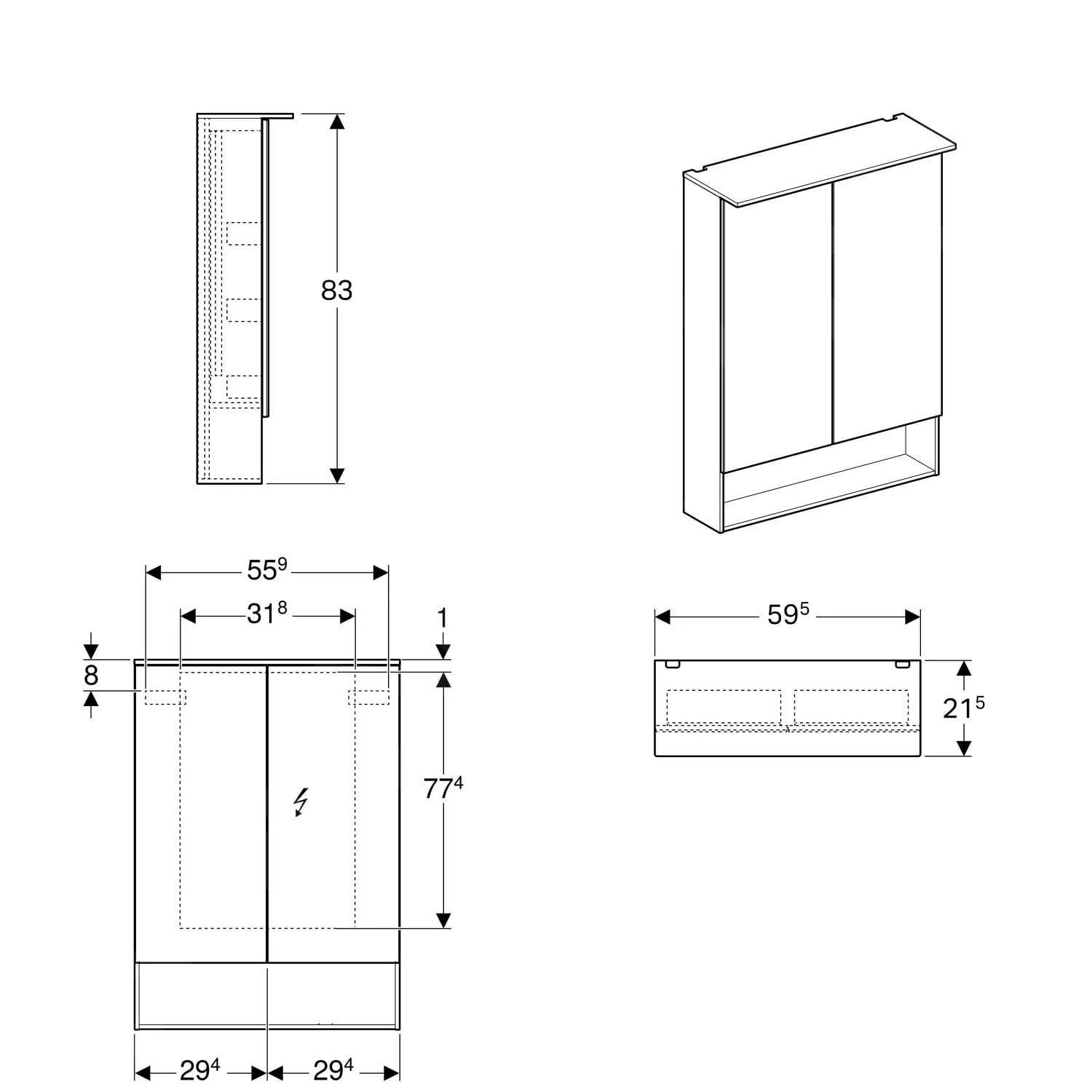 Geberit Acanto - Badkamer Bovenkast Met Spiegel 595x830 Mm, Mytic Eik 500.644.00.2 2 Geberit Acanto - Badkamer Bovenkast Met Spiegel 595x830 Mm, Mytic Eik 500.644.00.2 - Afbeelding 2