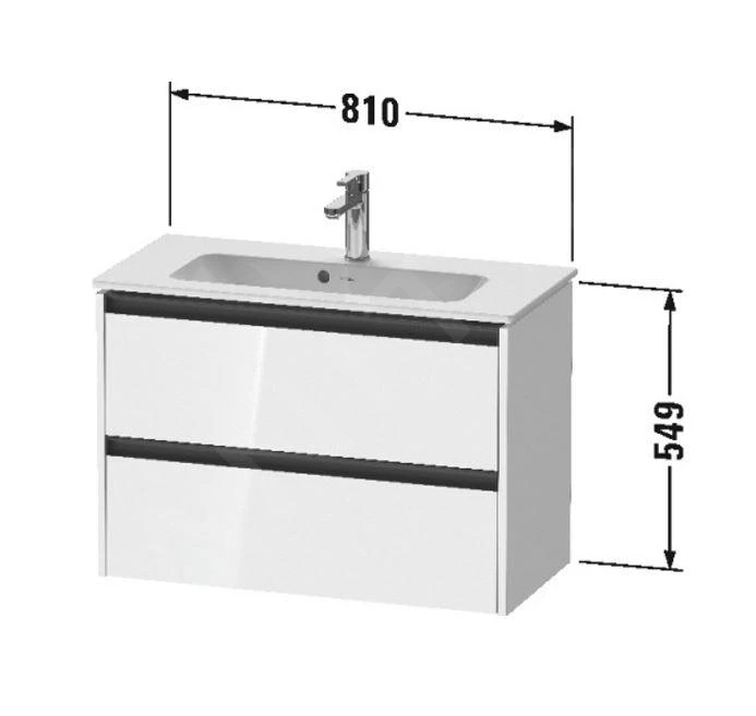 Duravit Ketho.2 - Wastafelkast 549x810x390 Mm, 2 Laden, Grafiet Mat K25256049490000 2 Duravit Ketho.2 - Wastafelkast 549x810x390 Mm, 2 Laden, Grafiet Mat K25256049490000 - Afbeelding 2