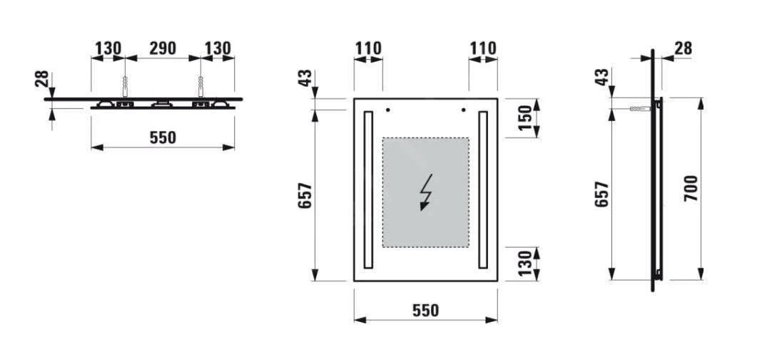 Laufen Lani - Spiegel Met LED-verlichting, 55x70 Cm H4038511121441 2 Laufen Lani - Spiegel Met LED-verlichting, 55x70 Cm H4038511121441 - Afbeelding 2