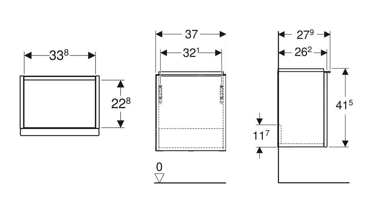 Geberit ICon - Wastafelonderkast, 37x42x28 Cm, 1 Deur, Scharnieren Links, Glanzend Wit 502.301.01.1 2 Geberit ICon - Wastafelonderkast, 37x42x28 Cm, 1 Deur, Scharnieren Links, Glanzend Wit 502.301.01.1 - Afbeelding 2