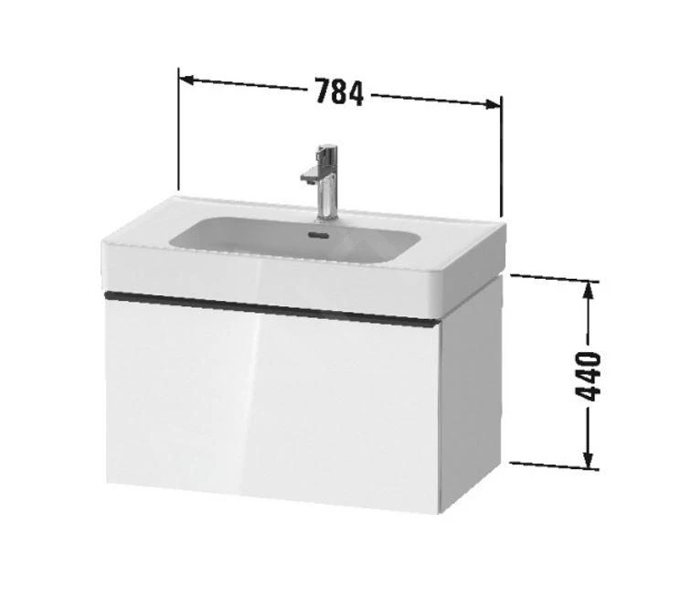 Duravit Ketho.2 - Wastafelkast 440x784x455 Mm, 1 Lade, Grafiet Mat K25083049490000 2 Duravit Ketho.2 - Wastafelkast 440x784x455 Mm, 1 Lade, Grafiet Mat K25083049490000 - Afbeelding 2