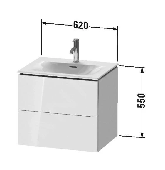 Duravit L-Cube - Wastafelonderkast 550x620x481 Mm, 2 Laden, Glanzend Wit LC630502222 2 Duravit L-Cube - Wastafelonderkast 550x620x481 Mm, 2 Laden, Glanzend Wit LC630502222 - Afbeelding 2