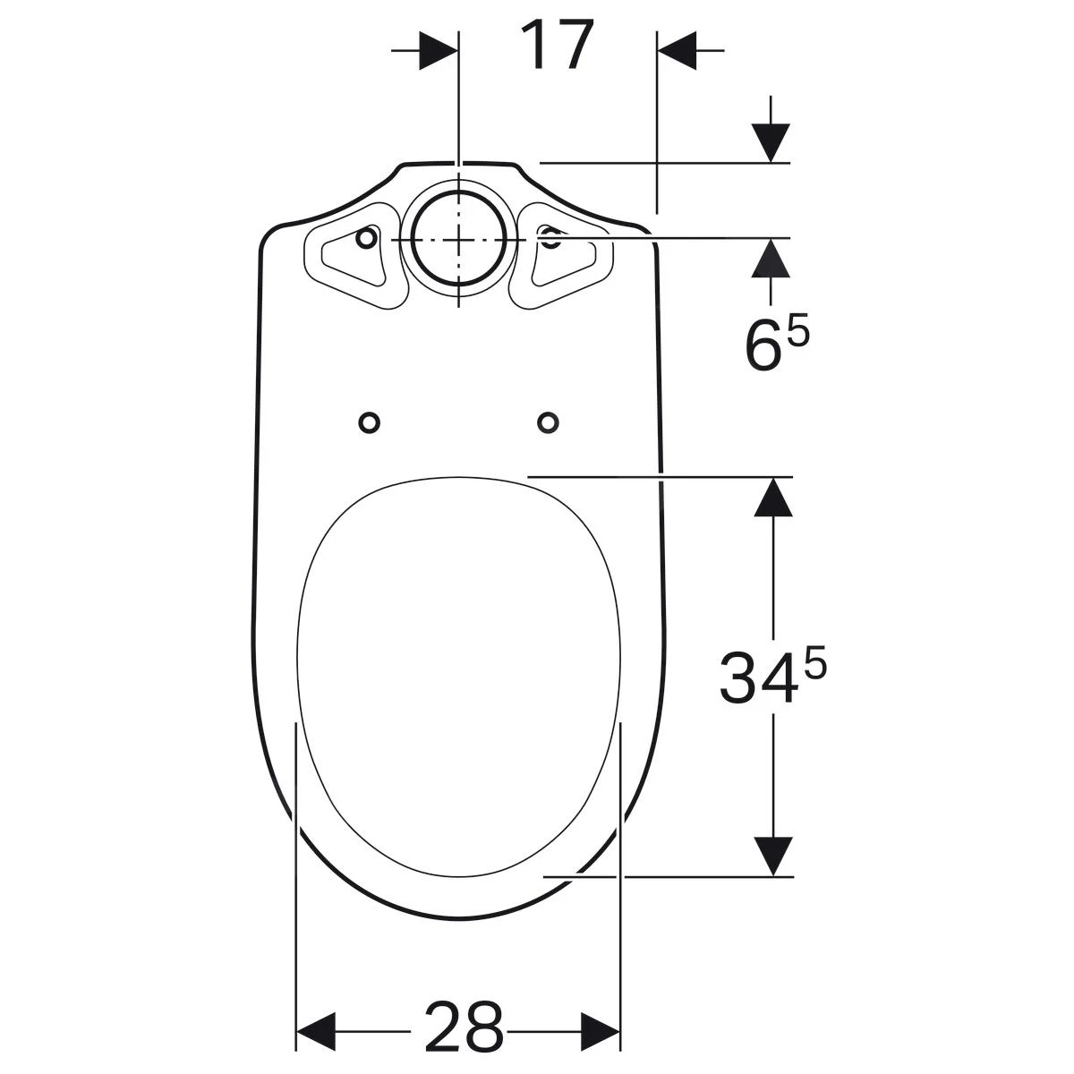 Geberit Selnova - Staande Toiletpot, Bodemafval, 670x360 Mm, Wit 500.281.01.1 2 Geberit Selnova - Staande Toiletpot, Bodemafval, 670x360 Mm, Wit 500.281.01.1 - Afbeelding 2