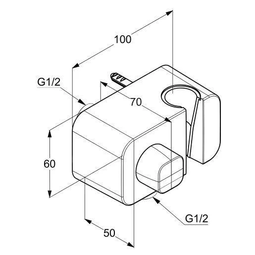 Kludi A-Qa - Wandaansluitbocht Met Douchehouder, Chroom 6556205-00 2 Kludi A-Qa - Wandaansluitbocht Met Douchehouder, Chroom 6556205-00 - Afbeelding 2